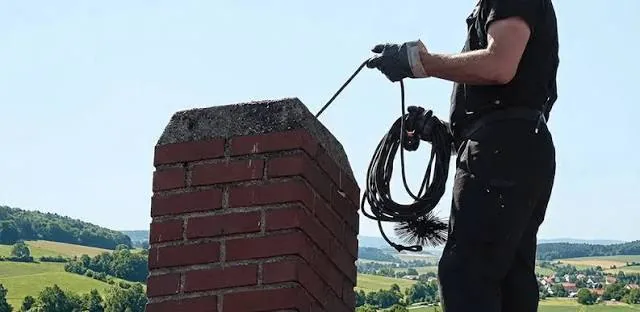 Illustrative close inspection of a masonry chimney crown